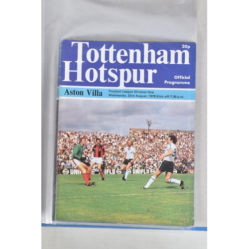 225 - A COLLECTION OF TOTTENHAM HOTSPUR FOOTBALL CLUB PROGRAMMES PRESENTED IN A BINDER, programmes range f... 