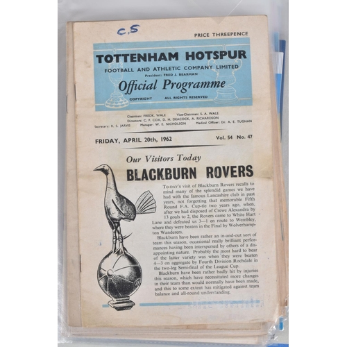 225 - A COLLECTION OF TOTTENHAM HOTSPUR FOOTBALL CLUB PROGRAMMES PRESENTED IN A BINDER, programmes range f... 