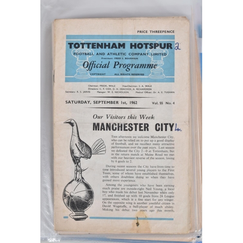 225 - A COLLECTION OF TOTTENHAM HOTSPUR FOOTBALL CLUB PROGRAMMES PRESENTED IN A BINDER, programmes range f... 