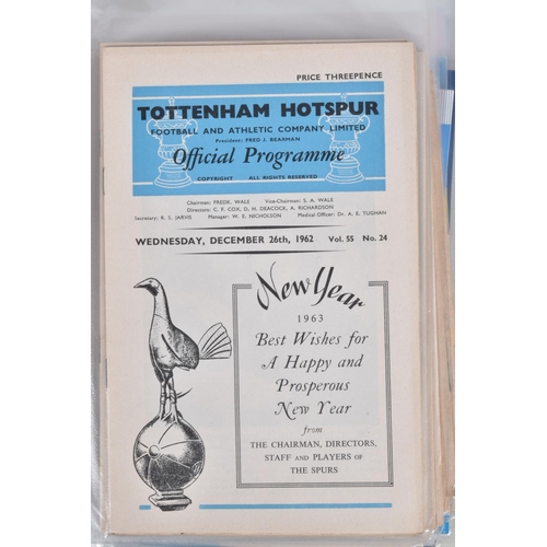 225 - A COLLECTION OF TOTTENHAM HOTSPUR FOOTBALL CLUB PROGRAMMES PRESENTED IN A BINDER, programmes range f... 