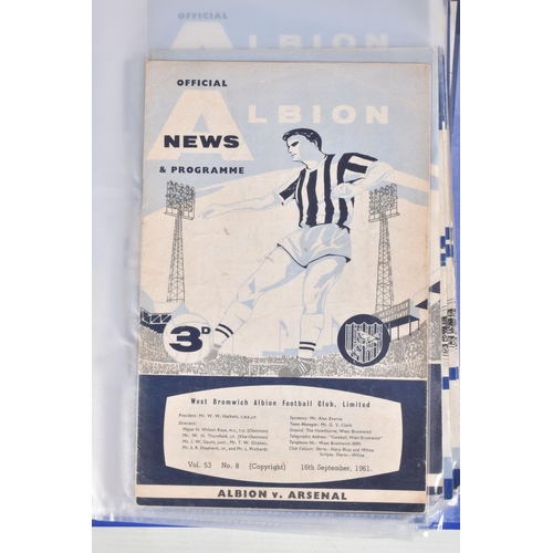 226 - A COLLECTION OF WEST BROMWICH ALBION FOOTBALL CLUB PROGRAMMES, programmes range from 1957 to 1979, f... 