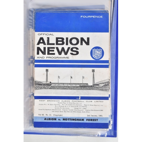 226 - A COLLECTION OF WEST BROMWICH ALBION FOOTBALL CLUB PROGRAMMES, programmes range from 1957 to 1979, f... 