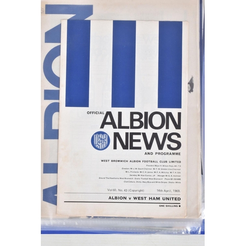 226 - A COLLECTION OF WEST BROMWICH ALBION FOOTBALL CLUB PROGRAMMES, programmes range from 1957 to 1979, f... 