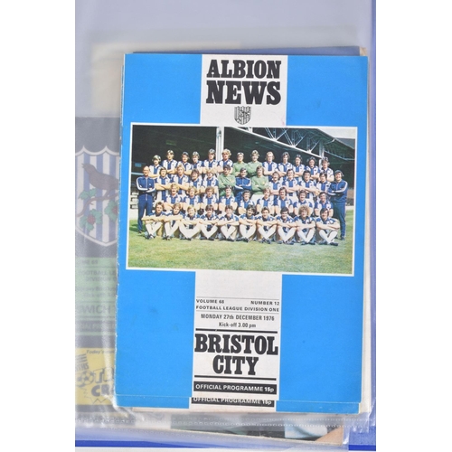 226 - A COLLECTION OF WEST BROMWICH ALBION FOOTBALL CLUB PROGRAMMES, programmes range from 1957 to 1979, f... 