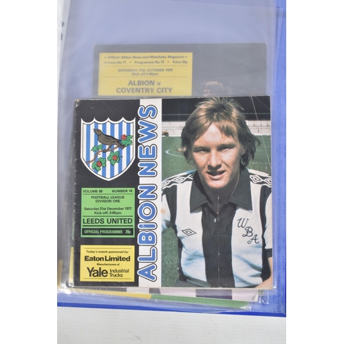 226 - A COLLECTION OF WEST BROMWICH ALBION FOOTBALL CLUB PROGRAMMES, programmes range from 1957 to 1979, f... 