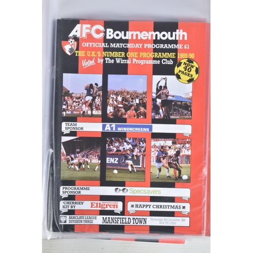 231 - A COLLECTION OF BOURNEMOUTH FOOTBALL CLUB PROGRAMMES, programmes range from 1967 to 1992, featuring ... 