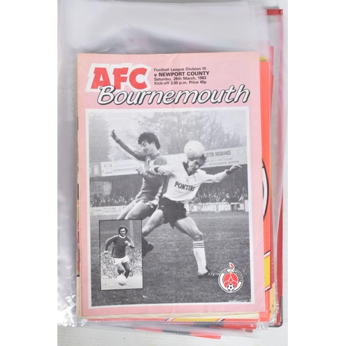 231 - A COLLECTION OF BOURNEMOUTH FOOTBALL CLUB PROGRAMMES, programmes range from 1967 to 1992, featuring ... 