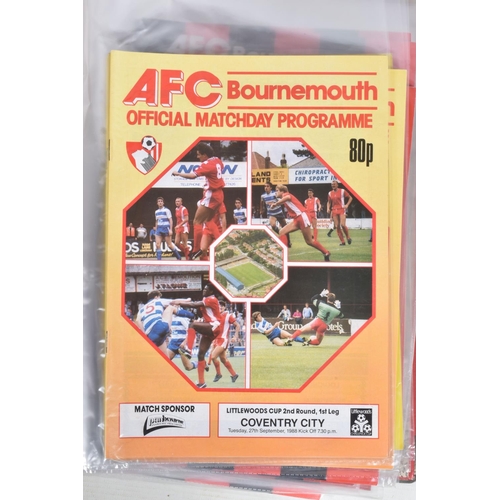 231 - A COLLECTION OF BOURNEMOUTH FOOTBALL CLUB PROGRAMMES, programmes range from 1967 to 1992, featuring ... 