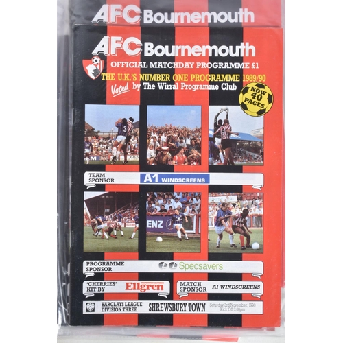 231 - A COLLECTION OF BOURNEMOUTH FOOTBALL CLUB PROGRAMMES, programmes range from 1967 to 1992, featuring ... 