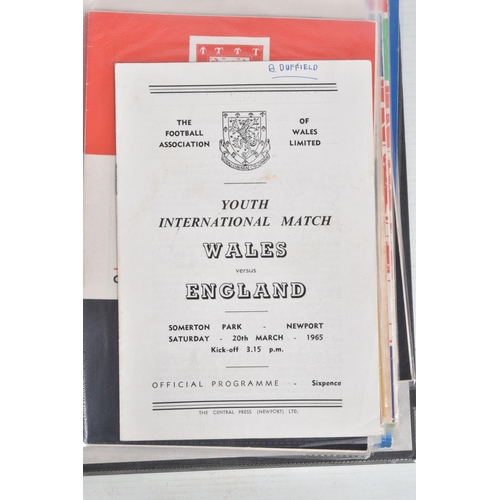 233 - A COLLECTION OF WALES FOOTBALL PROGRAMMES, programmes range from 1965 to 1976, featuring Wales v Eng... 