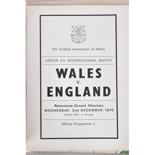 233 - A COLLECTION OF WALES FOOTBALL PROGRAMMES, programmes range from 1965 to 1976, featuring Wales v Eng... 