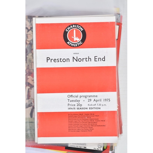 234 - A COLLECTION OF CHARLTON ATHLETIC FOOTBALL CLUB PROGRAMMES, programmes range from 1958 to 1990, feat... 