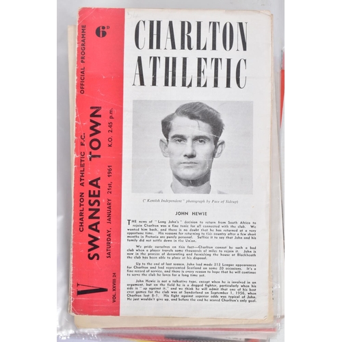 234 - A COLLECTION OF CHARLTON ATHLETIC FOOTBALL CLUB PROGRAMMES, programmes range from 1958 to 1990, feat... 