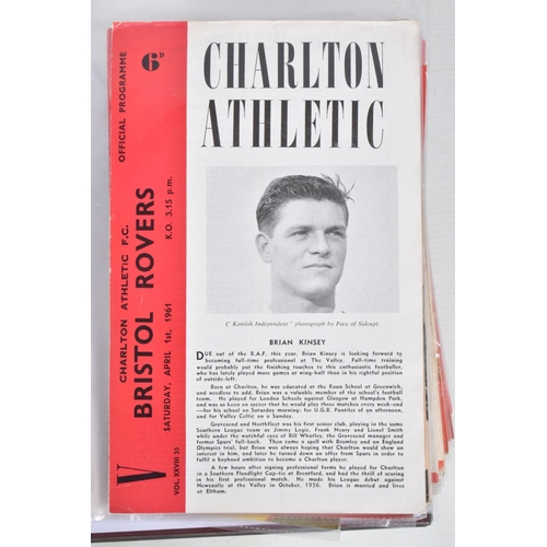 234 - A COLLECTION OF CHARLTON ATHLETIC FOOTBALL CLUB PROGRAMMES, programmes range from 1958 to 1990, feat... 