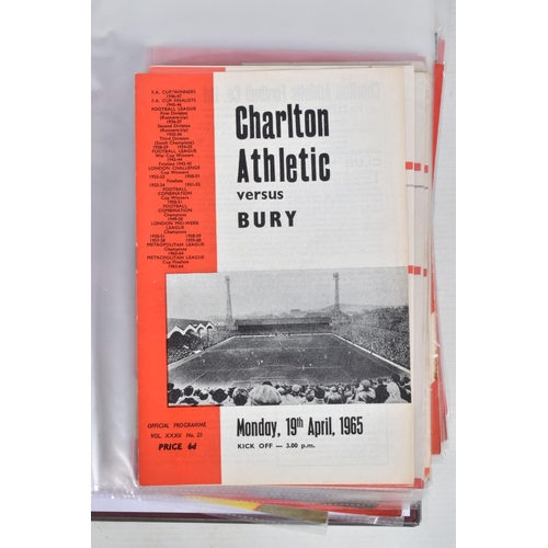 234 - A COLLECTION OF CHARLTON ATHLETIC FOOTBALL CLUB PROGRAMMES, programmes range from 1958 to 1990, feat... 