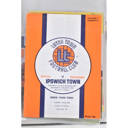 235 - A COLLECTION OF LUTON TOWN FOOTBALL CLUB PROGRAMMES, programmes range from 1970 to 2001, featuring L... 