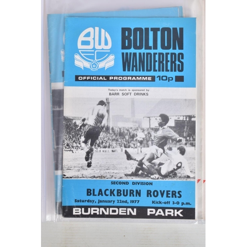 242 - A COLLECTION OF BOLTON WANDERERS AND WIGAN ATHLETIC FOOTBALL CLUB PROGRAMMES, Bolton Wanderers  prog... 