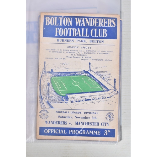 242 - A COLLECTION OF BOLTON WANDERERS AND WIGAN ATHLETIC FOOTBALL CLUB PROGRAMMES, Bolton Wanderers  prog... 