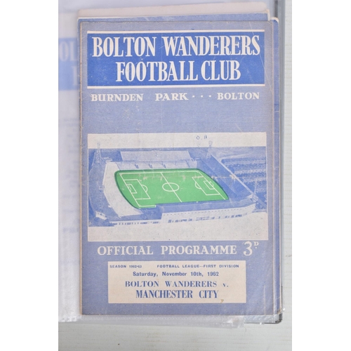 242 - A COLLECTION OF BOLTON WANDERERS AND WIGAN ATHLETIC FOOTBALL CLUB PROGRAMMES, Bolton Wanderers  prog... 