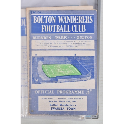 242 - A COLLECTION OF BOLTON WANDERERS AND WIGAN ATHLETIC FOOTBALL CLUB PROGRAMMES, Bolton Wanderers  prog... 