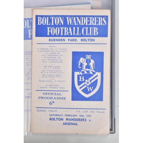 242 - A COLLECTION OF BOLTON WANDERERS AND WIGAN ATHLETIC FOOTBALL CLUB PROGRAMMES, Bolton Wanderers  prog... 