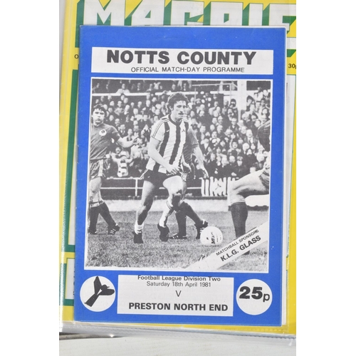 243 - A COLLECTION OF NOTTS COUNTY FOOTBALL CLUB PROGRAMMES, programmes range from 1956 to 2005, featuring... 