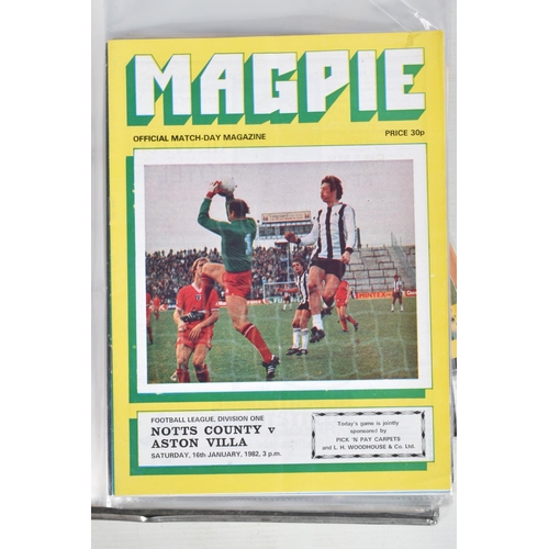 243 - A COLLECTION OF NOTTS COUNTY FOOTBALL CLUB PROGRAMMES, programmes range from 1956 to 2005, featuring... 