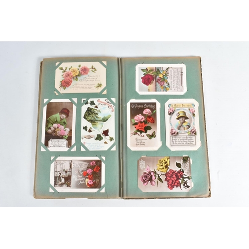 244 - A SELECTION OF VINTAGE POSTCARD ALBUMS, four in total all 20th Century relating to Birthday Wishes, ... 