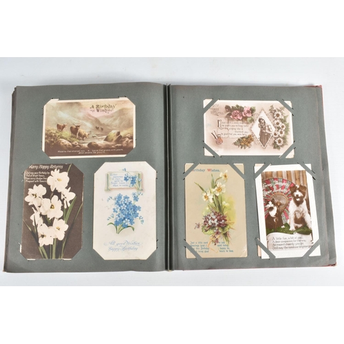 244 - A SELECTION OF VINTAGE POSTCARD ALBUMS, four in total all 20th Century relating to Birthday Wishes, ... 