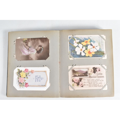 244 - A SELECTION OF VINTAGE POSTCARD ALBUMS, four in total all 20th Century relating to Birthday Wishes, ... 