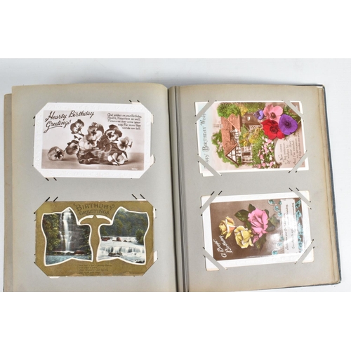 244 - A SELECTION OF VINTAGE POSTCARD ALBUMS, four in total all 20th Century relating to Birthday Wishes, ... 