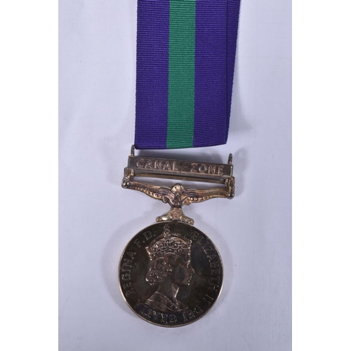 284 - AN ELIZABETH II GENERAL SERVICE MEDAL WITH CANAL ZONE CLASP, awarded to 22419221 LCPL G M KING RE, w... 