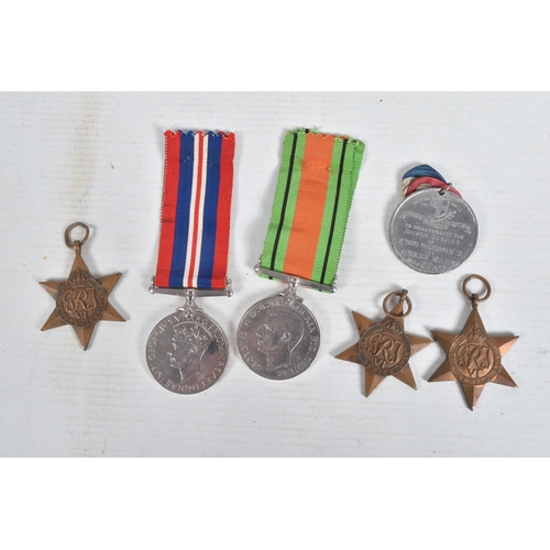 288 - ATTRIBUTED WWII MEDAL GROUP, & OTHER INSIGNIA, a War & Defence Medal pair together with RAF Cap badg... 