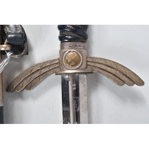 289 - AN EARLY THIRD REICH LUFTWAFFE OFFICERS SWORD, by the maker David Malsch of Steinbach-Thur Germany, ... 