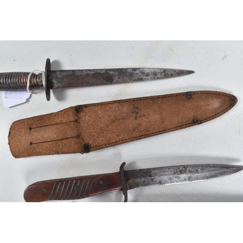 293 - GERMAN WWI TRENCH KNIFE, & A FAIRBAIRN SYKES FIGHTING KNIFE, the German Trench knife comes complete ... 