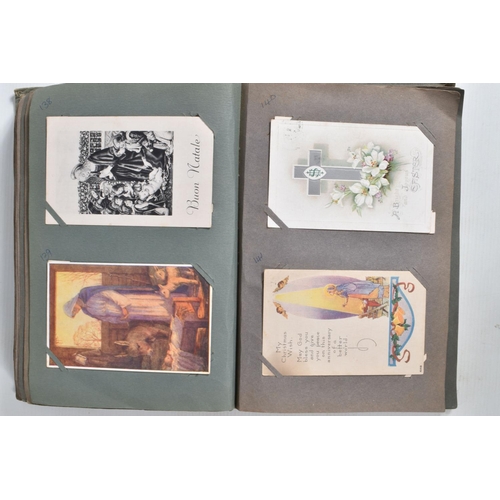 245 - A SELECTION OF VINTAGE POSTCARD ALBUMS, four in total, two of Dutch Birthday Greetings, one contains... 