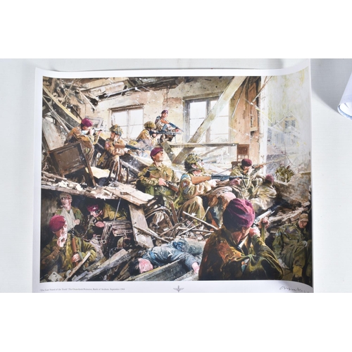 299 - TWO MILITARY PRINTS WITH SAS & OP MARKET GARDEN INTEREST, to include    The last stand of the 10th O... 