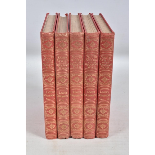 306 - FIVE HARDBOUND COPIES OF SOUTH AFRICA & THE TRANSVAAL WAR, by Louis Creswicke, volumes IV, V, VI, VI... 