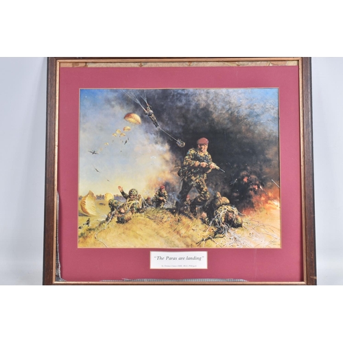 309 - TWO MILITARY PRINTS OF THREE PARA IN ACTION, HELMUND PROVINCE 2006, (glazed) by David Rowlands, 78x5... 