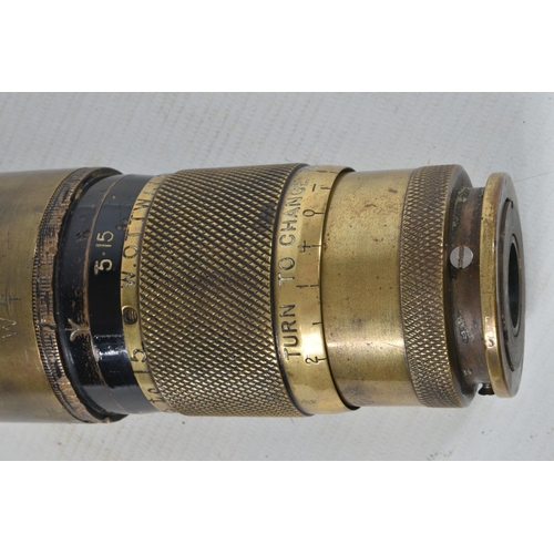 313 - A FULLY MARKED EXAMPLE OF AN W. OTTWAY & SONS BRASS NAVAL GUNSIGHT, V.P. 5 to 15, as used on WWI Dre... 