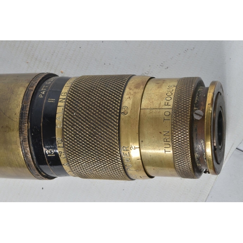 313 - A FULLY MARKED EXAMPLE OF AN W. OTTWAY & SONS BRASS NAVAL GUNSIGHT, V.P. 5 to 15, as used on WWI Dre... 