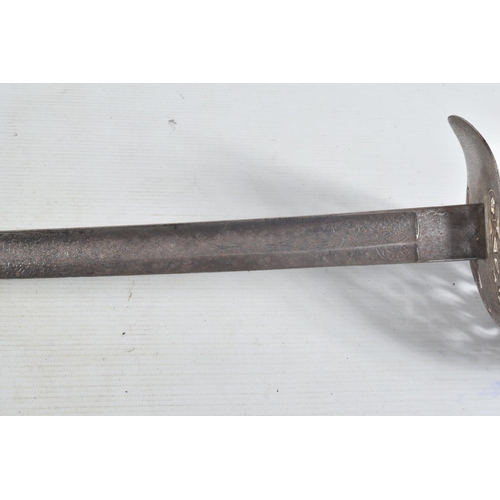 317 - A VICTORIAN OR EDWARDIAN ARTILLERY DRESS SWORD MADE BY WILKINSON, the blade is highly decorated and ... 