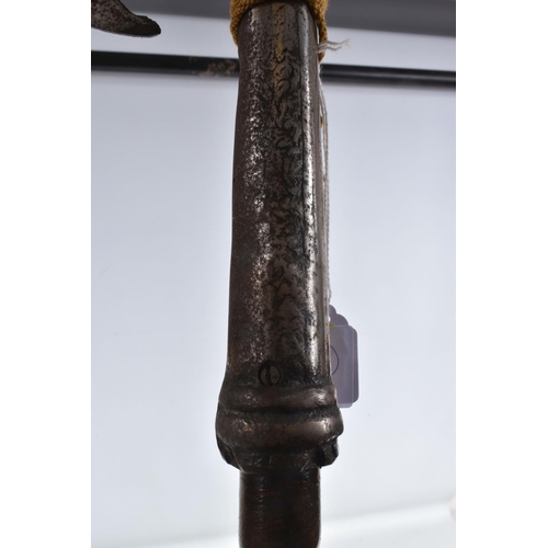 320 - LARGE PIKE/HALBERD, the metal work itself is approx 64cm and lightly rusted and some detail vague, a... 