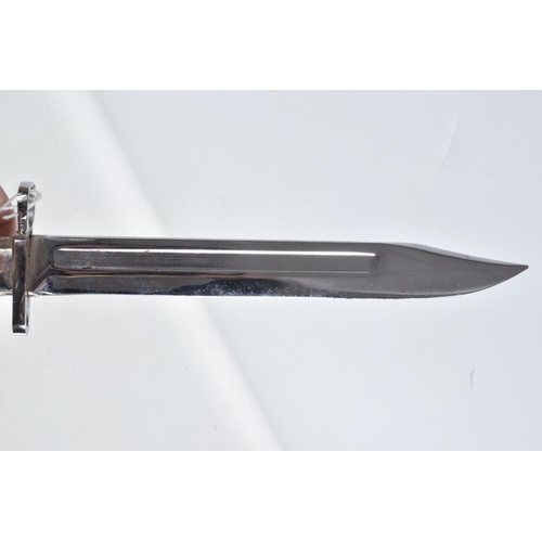 321 - A BRITISH SLR LIA3 CHROME PARADE BAYONET, with correct markings for period, together with a further ... 