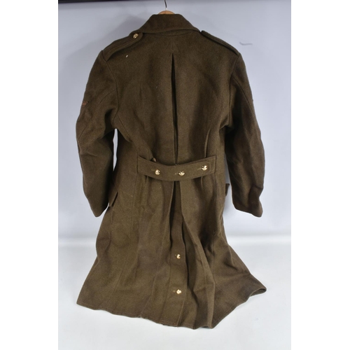 332 - A COLLECTION OF MIXED MILITARIA AND A GREAT COAT, the military items include two small ammunition bo... 