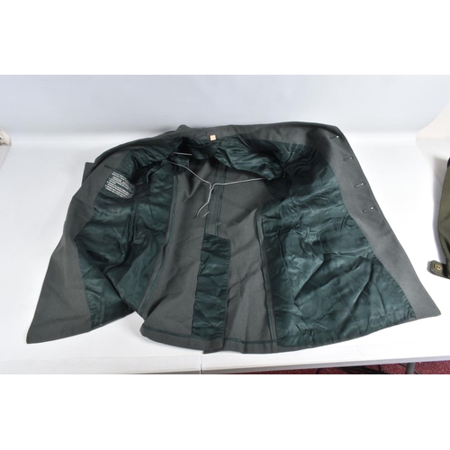 335 - A QUANTITY OF AMERICAN DRESS UNIFORM JACKETS AND SOME TROUSERS, two of the jackets have buttons on t... 