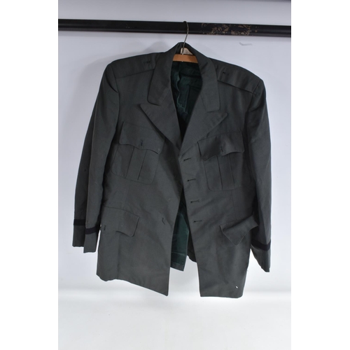 335 - A QUANTITY OF AMERICAN DRESS UNIFORM JACKETS AND SOME TROUSERS, two of the jackets have buttons on t... 