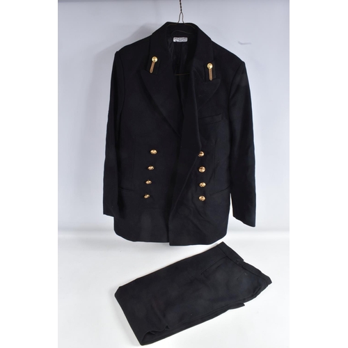 338 - A QUANTITY OF ARMY AND NAVY UNIFORM ITEMS TO INCLUDE JACKETS AND TROUSERS, the trousers are all khak... 