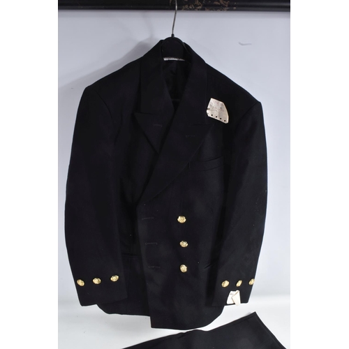 338 - A QUANTITY OF ARMY AND NAVY UNIFORM ITEMS TO INCLUDE JACKETS AND TROUSERS, the trousers are all khak... 