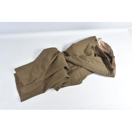 338 - A QUANTITY OF ARMY AND NAVY UNIFORM ITEMS TO INCLUDE JACKETS AND TROUSERS, the trousers are all khak... 